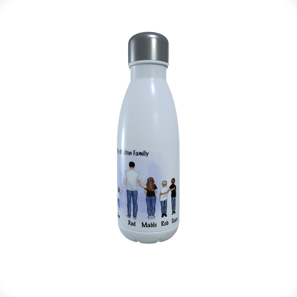 Family Water Bottle, Personalised Drinks Bottle, Thermos Bottle